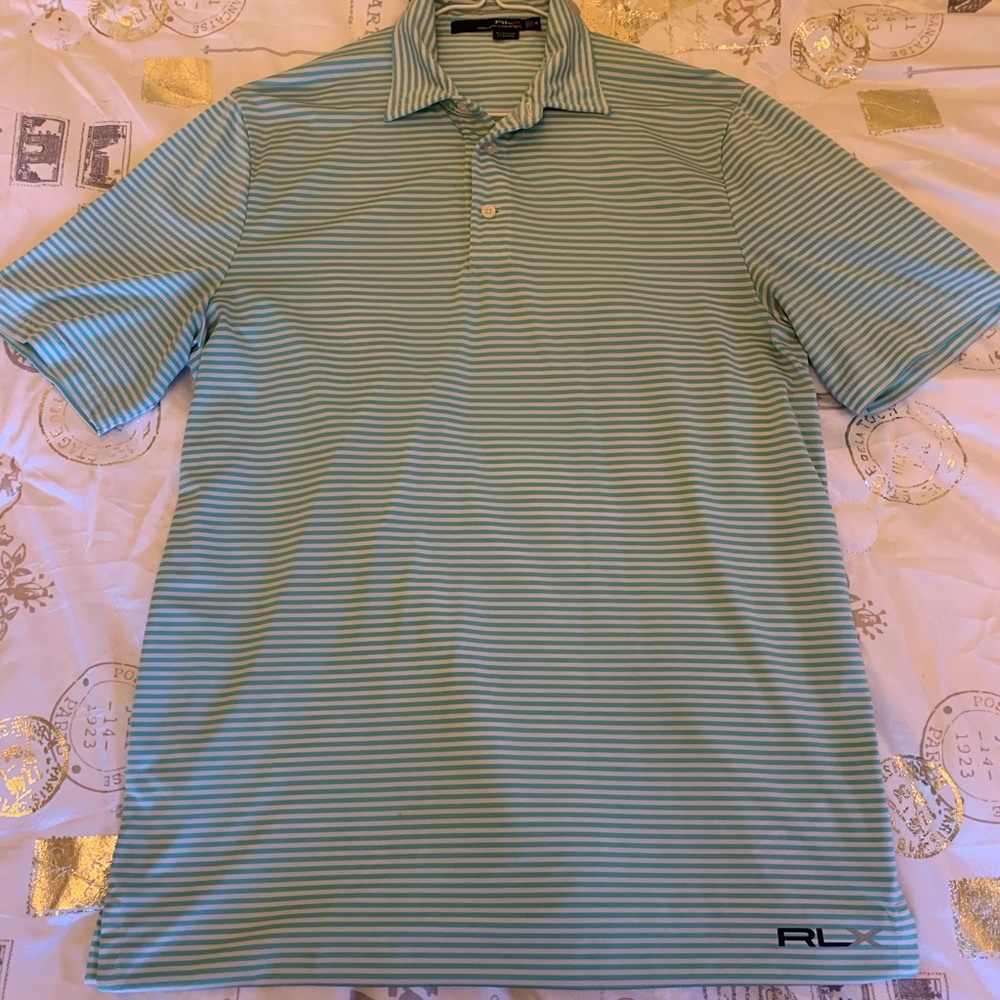 Ralph Lauren RLX Men’s polo Medium green/white stripe
